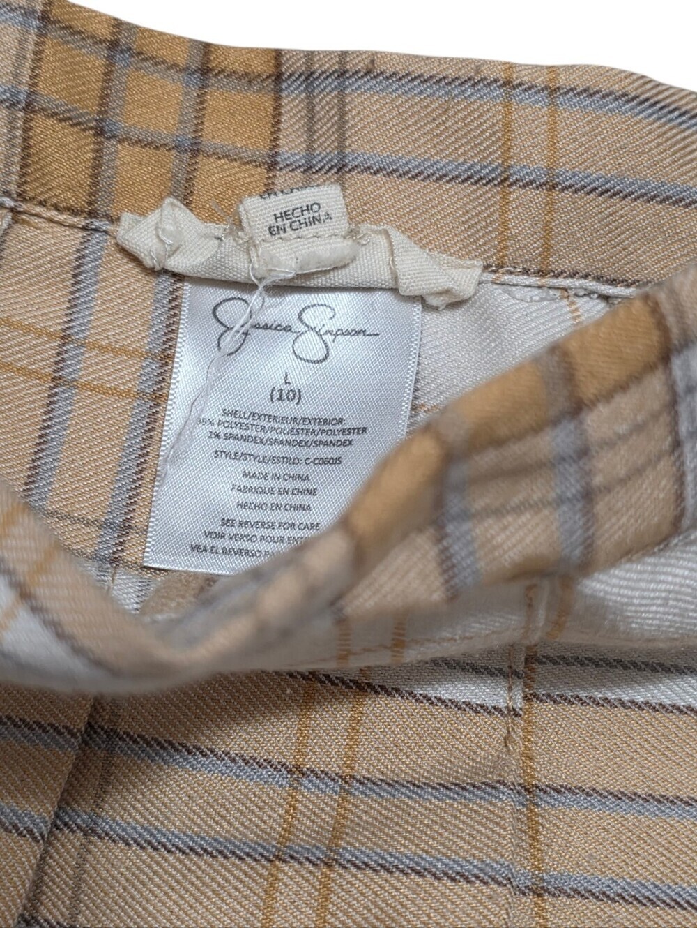 Jessica Simpson pleated yellow and white plaid skirt - Picture 2 of 3